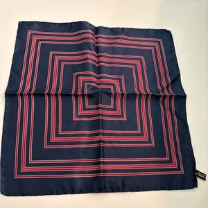 Vintage Silk Pocket Square Blue Red made in Italy